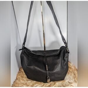 CELINE Black Logo Bittersweet Shoulder Leather Hobo Bag